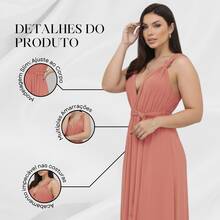 Women's Long Dress Various Ways To Use Multipurpose Infinity Tie Party Graduation Elegant - Rusty Rose - View 6
