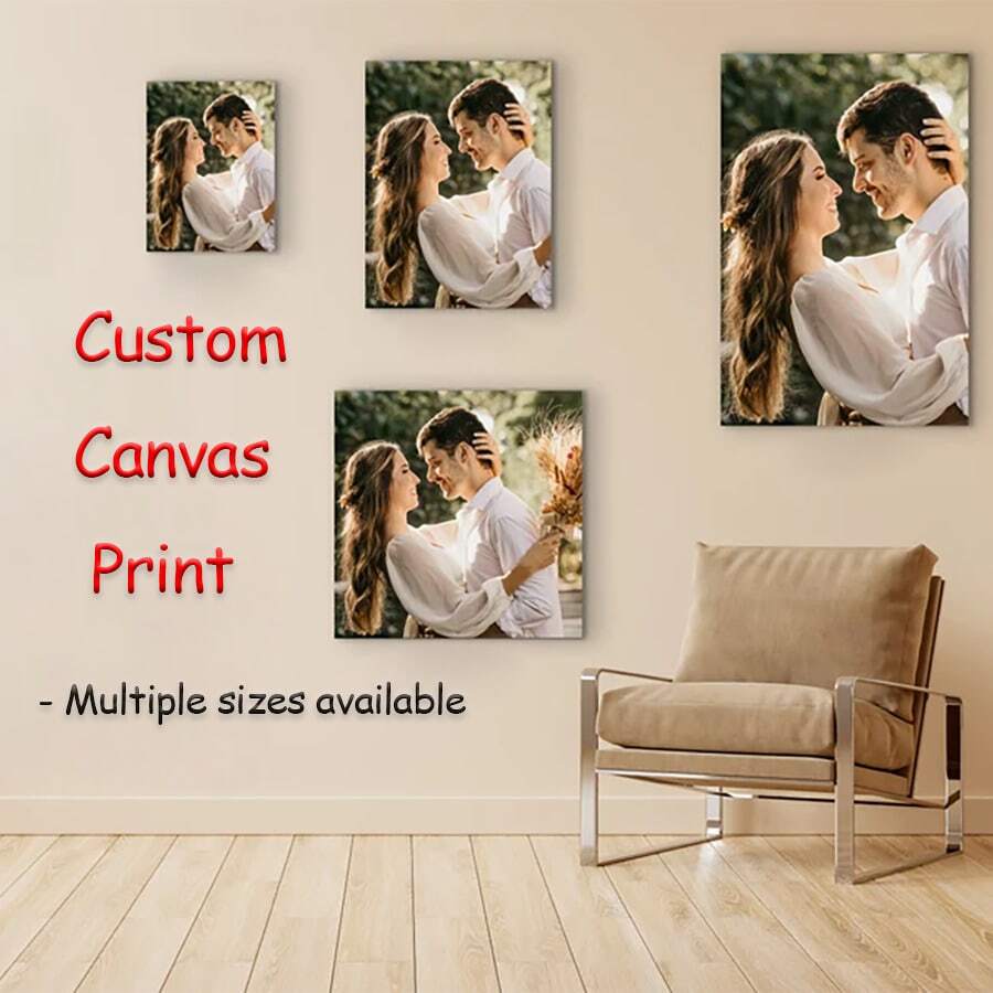 1pc Customizable Frameless Canvas Art Print For Home Decor - Personalized Wall Poster Suitable For Living Room, Bedroom, Home Office - Fashionable Themed Art Prints For Anniversary, Pets, Couples, Wedding Memories - Halloween, Christmas, Holiday Gifts - Indoor/Outdoor Decorative Art, Modern, Minimalist Canvas Wall Art, Room Decor, Custom Poster, Canvas Wall Art, Frameless.,Home Decor Living Room, Scandinavian Decor - Multicolor - View 1