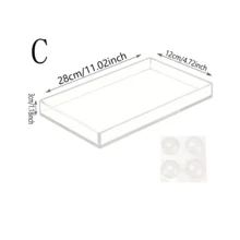 一套亚克力梳妆托盘，浴室收纳架，台面收纳架，可放置化妆品、珠宝、香水，轻巧奢华的梳妆收纳架 - 無色 - 查看 7