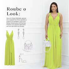 Women's Long Dress Various Ways To Wear Infinity Tie Party Graduation Wedding Baptism - 青檸色 - 查看 7
