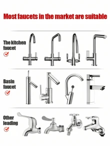 1/2 Pc 360° Rotating Faucet Extender, Faucet Water Saver, Stainless Steel Splash-Proof Nozzle, Faucet Booster, 2 Water Flow Modes, Suitable For Bathroom, Toilet, Kitchen, Dining Room, Sink, Wash Basin, Kitchen Gadgets/Daily Household Items/Kitchen Accessories/Bathroom Accessories - Multicolor - View 7