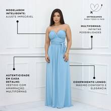 Women's Long Dress Various Ways To Use Multipurpose Infinity Tie Party Graduation Elegant - Baby Blue - View 4