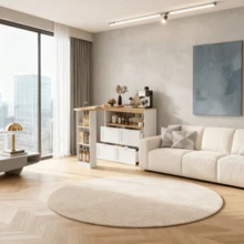 Bar Tables - White + MDF - View 1