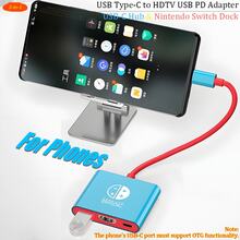 Dock 3 em 1 USB-C Hub Switch para Steam Deck, Adaptador Type-C para HDTV/USB/PD, Estação de Acoplamento para Laptop