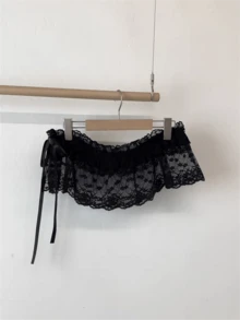 Spring/Summer Short Skirt Heavy Industry Lace Lace Mushroom Edge Short Style Butt Curtain Korean Style Dressing Stacked Skirt Curtain For Women - Nhiều màu - Xem 5