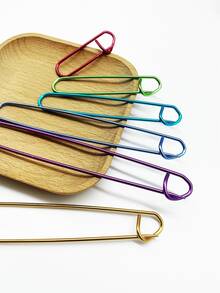 6pcs Large Colorful Aluminum Safety Pins, Lightweight Rust-Resistant Pins For Knitting, Sewing, Clothing DIY Crafts - Multicolor - View 8