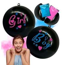 Bola Chute Chá Revelação Menino Menina Bebe Festa Luxo - Azul - Visão 1