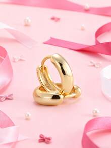 Artepollo 925 Sterling Silver Gold-Tone Hoop Earrings For Women, 14K Gold Plated Curved Round Circle Earrings, Hypoallergenic, Non-Fading, Lightweight, Daily Jewelry, Gift Box Packaging, Birthday Gift - one-size - View 3