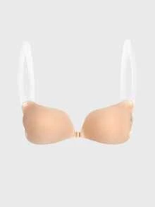 2/1pc Transparent Strap Invisible Bra, Women's Backless Push-Up Silicone Invisible Bra, Deep V Invisible Bra - Multicolor - View 14