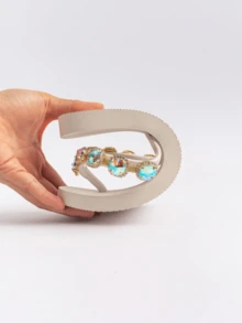 Evertop Surf Dép xỏ ngón nữ đính đá quý tròn sang trọng và dây trang trí kim cương, dép xăng đan đế mềm chống trượt đi biển mùa hè, dép xỏ ngón đi nghỉ có dây trang trí có thể tháo rời - trắng - Xem 2