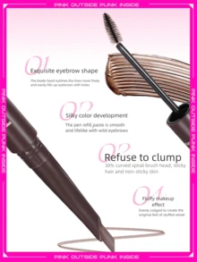 pinkpunk 蜜桃野性二合一眉粉和眉笔 - 01氣質深棕 - 查看 3