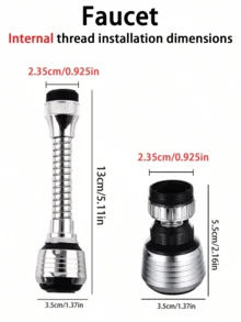 1/2 Pc 360° Rotating Faucet Extender, Faucet Water Saver, Stainless Steel Splash-Proof Nozzle, Faucet Booster, 2 Water Flow Modes, Suitable For Bathroom, Toilet, Kitchen, Dining Room, Sink, Wash Basin, Kitchen Gadgets/Daily Household Items/Kitchen Accessories/Bathroom Accessories - Multicolor - View 10