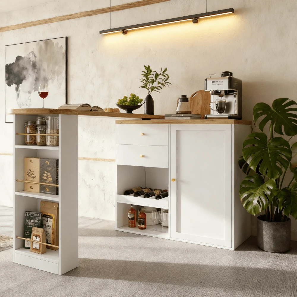 Bar Tables - White + MDF-1 - View 1