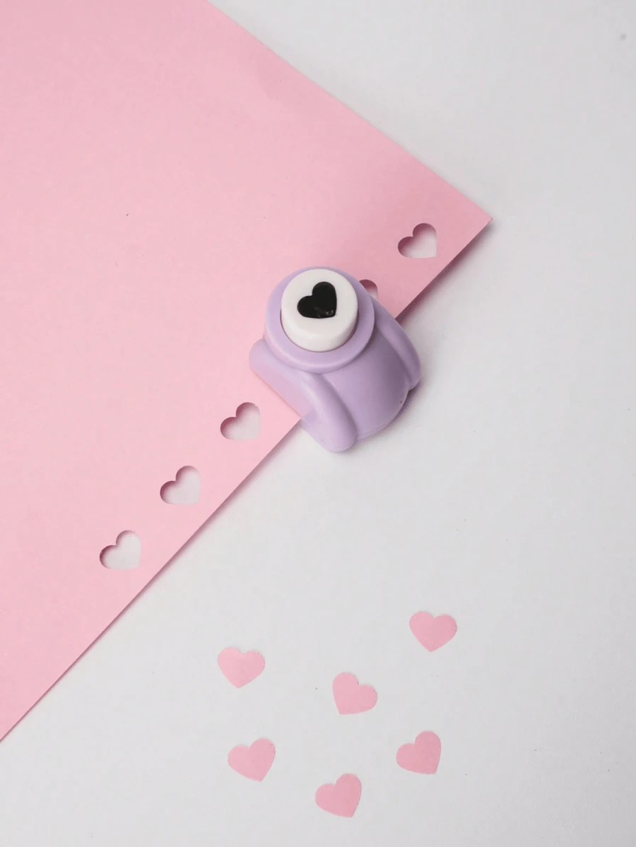 1PC Cute Heart-Shaped Paper Punch For DIY Scrapbooking, Card Making, Crafting – Valentine's Day, Journal Supplies, Handmade Art Crafts, Office Stationery - Multicolor - View 1