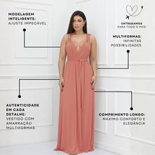 Women's Long Dress Various Ways To Use Multipurpose Infinity Tie Party Graduation Elegant - Rusty Rose - View 4