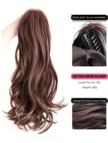 Synthetic Wig Female High-Gloss Pink Ponytail Braided Long Hair Hairstyle Half High Ponytail Braided Wig Hair. - Multicolor - View 9