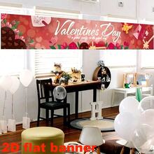 2D Flat Banner1pc Valentine's Day Courtyard Banner Decoration, Valentine's Day Heart Background, Happy Valentine's Day Banner Valentine's Day Party Decoration, Suitable For Valentine's Day Indoor And Outdoor Decoration - 1 - View 4