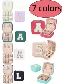1 Stück Schmuckkasten (A-Z Buchstaben) Schmuckkasten, Aufbewahrungsbox, Schmuckablage, Ohrring Halskette Aufbewahrungsregal, Aufbewahrungsschale, tragbarer Reise-Schmuckkasten, saisonale Aufbewahrung für Herbst/Winter, Ring Ohrring Halskette Aufbewahrungsbox, Präsentationsständer - Geeignet als Geschenkbox für Mädchen und Damen, Halloween Geschenkbox, Weihnachtsgeschenkbox
