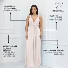 Women's Long Dress, Multiple Ways To Wear, Multi-Use, Tie-Front, Infinity Style, Party, Graduation, Elegant - Rosa claro - Ver 4