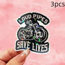 Loud Motorcycle Safety Stickers, Motorcycle Vinyl Stickers Suitable For Laptops, Tablets, Water Bottles, Phone Accessories, Cups, Car Walls & Windows, Helmets