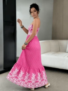 Women's Strapless Dress, Casual Holiday Dress Sizes S M L - 泡泡糖粉 - 查看 3