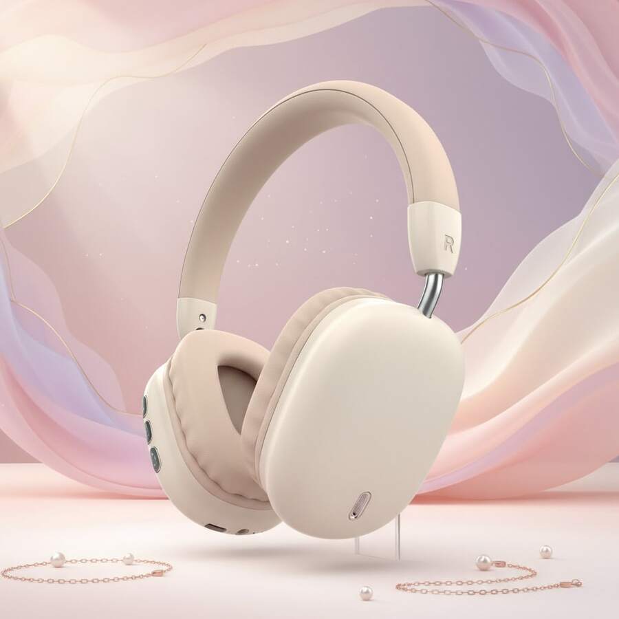 Gerripuer New Full-Ear Wireless Headphones, HIFI High-Definition Calls, Comfortable MP3 Music For Phones, Type-C, Foldable Portable Rotatable Telescopic ABS Plastic High-End Business Gift Wireless Headphones, 360° Surround Sound True Stereo V5.3, New Year/Valentine's Day/Birthday Gift, Online Class Wireless Headphones, Adjustable Volume, 6-Hour Battery Life, Sports & Music Headphones