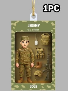 1/3/5pcs Customized Soldier Decoration 2025, Personalized Military Acrylic Memorabilia, Gift For Veterans, Men And Active Soldiers, Can Customize Name And Photo, Christmas Tree Decoration, Memorabilia Or Deployment Gift, Christmas Decoration, Thanksgiving Gift, New Year Gift, Party Decoration, Christmas Gift For Girlfriend, Room Decor, Christmas Ornament, Women Car Accessories - Multicolor Style-4 - View 11