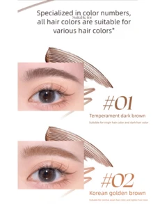 pinkpunk 蜜桃野性二合一眉粉和眉笔 - 01氣質深棕 - 查看 4