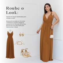 Women's Long Dress Various Ways To Use Multipurpose Infinity Tie Party Graduation Elegant - Camel - View 7