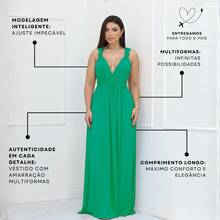 Women's Long Dress Various Ways To Wear Infinity Tie Party Graduation Wedding Baptism - 橄欖綠 - 查看 4