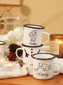 1pc Customized Name Personalized Gift White Ceramic Mug, Can Customize Dog Breed And Name, Perfect Gift For Him/Her, Summer Iced Coffee Cup, Camping Mug, Unique Gift For Special Occasions, Personalized Photo Coffee Cup, Customized Camping Cup, Customized Christmas Gift, Personalized Anniversary Photo Mug, Perfect Gift For Family, Friends, Babies, Gift For Dog Lovers - Exquisite Cups - View 4