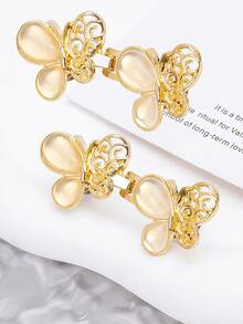 4 buc cleme decorative reglabile pentru talie, din metal, cu fluture auriu/stras, pentru femei, potrivite pentru pantaloni/fuste, uz zilnic casual, cadou excelent pentru prietene