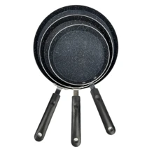 ABKOK 1Pc/3Pcs Nonstick Crepe Pan Set - 18cm/20cm/22cm Breakfast Pans, Universal Stove Compatible & Quick Cooking Design For Versatile Recipes - Black - View 18