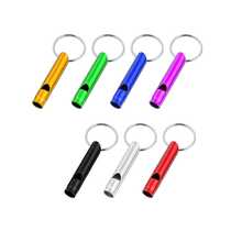 (7 peças) Apito de emergência em alumínio com chaveiro, apitos de leves e resistentes para camping, caminhadas, caça, esportes ao ar livre e situações de emergência, 7 cores - Multicolorido - Ver 2