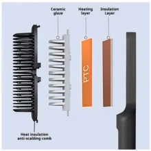 二合一男士胡须及头发直发器，PTC陶瓷加热专业直发梳，快速加热，防烫刷毛，加热胡须梳 - 美規A型插(110-127V) - 查看 11