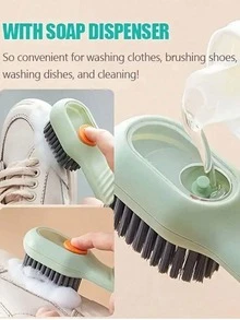 Handheld Cleaning Brush With Built-In Soap Dispenser, Compact For Narrow Spaces Kitchen Household & Home Use, Multi-Functional Manual Scrub Brush For Dishes Pots, Ideal For Families & Cleaning Enthusiasts, Gift For Thanksgiving Christmas Birthdays Family Friends