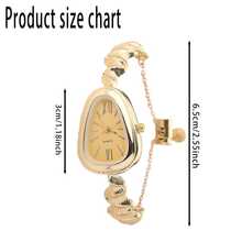 新款时尚高端蛇形女士腕表，小众奢华极具吸引力的石英腕表手链，适合作为礼物/生日礼物 - 白色 - 查看 2