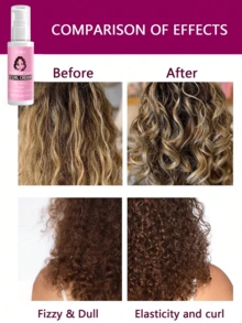 Jeffany 100ml Repair, Hydrate, And Style In One Easy Step Curl Cream For Natural Curly Textures - No Crunch, No Cast, Non-Sticky - Pink - View 2