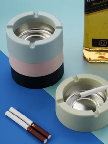 烟灰缸，垃圾桶，壁挂式烟蒂处理器，带盖，经久耐用，可拆卸，便携，易于清洁和维护，适用于汽车、办公室、家庭、露台、酒吧、餐厅、酒店，送给家人、爱人、朋友、邻居、同学，圣诞节、新年礼物 - 彩色 - 查看 2