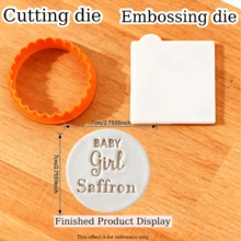 Customized Personalized Cookie Embossing Stamp Mold, 3D Design For Halloween And Christmas, Kitchen Baking Cake Decorating DIY Cutting Tool, Icing Cake Mold, Wedding Clay Candy Embossing Name Cake Mold, Handmade