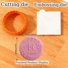 Customized Personalized Cookie Embossing Stamp Mold, 3D Design For Halloween And Christmas, Kitchen Baking Cake Decorating DIY Cutting Tool, Icing Cake Mold, Wedding Clay Candy Embossing Name Cake Mold, Handmade