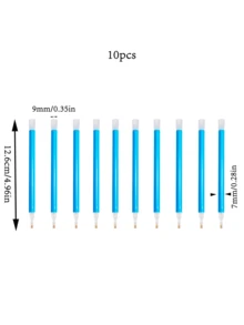 10pcs Blue Diamond Painting Pens Set: Multi-Size Diamond Pens - Single Tip, 3-Tip, 6-Tip, 9-Tip, For Multi-Diamond Arrangement Art, Suitable For Adults And Beginners 5D Diamond Painting Tools - Blue - View 12