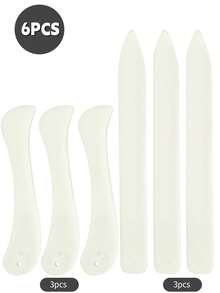 Finego 1pc/6pcs Genuine Bone Folder Scoring Folding Creasing Origami Paper Creaser Crafting Scrapbooking Tool For DIY Handmade Leather Burnishing Bookbinding Cards And Paper Crafts