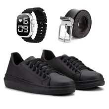 Sapato preto + Relógio+ Cinto