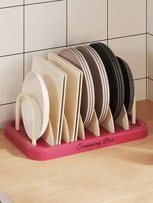 1pc Spice Rack Organizer, Removable Kitchen Countertop Condiment Holder With Compartments For Spices, Jars, Bowls And Dishes - Multicolor - View 1