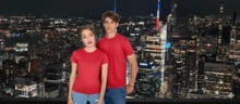 THEGEWA PACK OF 10 T-SHIRTS, ASSORTED COLORS: BLACK, WHITE, AND MORE COLORS, LIGHT AND COOL. Plain, Regular, Asymmetrical, Spring Festival, MULTICOLOR - Red - View 14