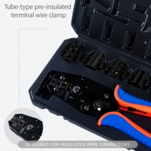 CHZW Professional 7 In 1 Crimping Tool With Custom Case And 200 Terminals Interchangeable Jaw Wire Crimper Plier Kit - Multicolor - View 3