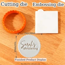 Customized Personalized Cookie Embossing Stamp Mold, 3D Design For Halloween And Christmas, Kitchen Baking Cake Decorating DIY Cutting Tool, Icing Cake Mold, Wedding Clay Candy Embossing Name Cake Mold, Handmade