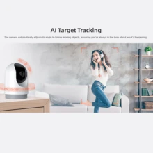 PANDA Z3室内安防摄像头，2.4G WIFI蓝牙移动侦测，婴儿/宠物监视器，4MP高清AI智能无线摄像头，报警推送，双向语音，兼容Alexa - 白色 - 查看 9