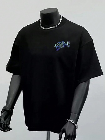 Camiseta de manga corta con estampado de patrón de grafiti y dibujos animados personalizada, nueva y casual, para hombre, que se puede combinar con pantalones casuales, apropiada para viajes, vacaciones, campamentos al aire libre y deportes